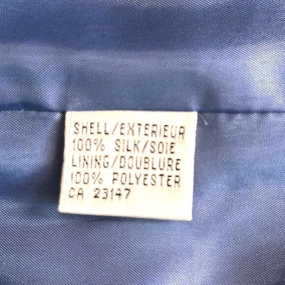 NWT Talbots Silk Blue Blazer Jacket Lined V-neck size 16 Vintage Excellent - Picture 12 of 12